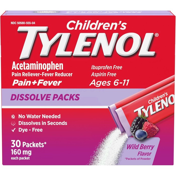 Children's Tylenol Dissolve Powder Packets
