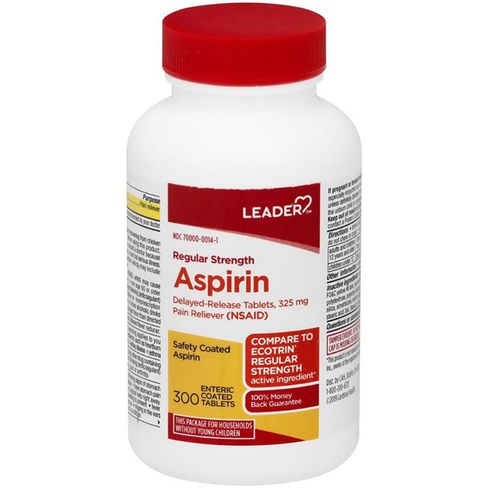 Leader Aspirin Delayed Release Tablets 325mg