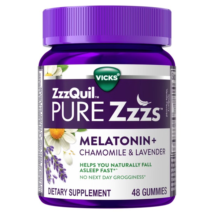 Vicks ZzzQuil PURE Zzzs Melatonin + Chamomile & Lavender Gummy
