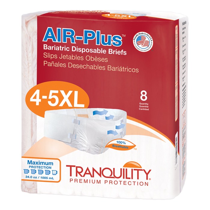 Tranquility Air-Plus 4-5XL Bariatric Disposable Briefs