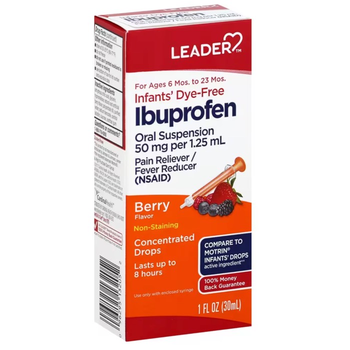 Leader Infants' Dye-Free Ibuprofen Oral Suspension