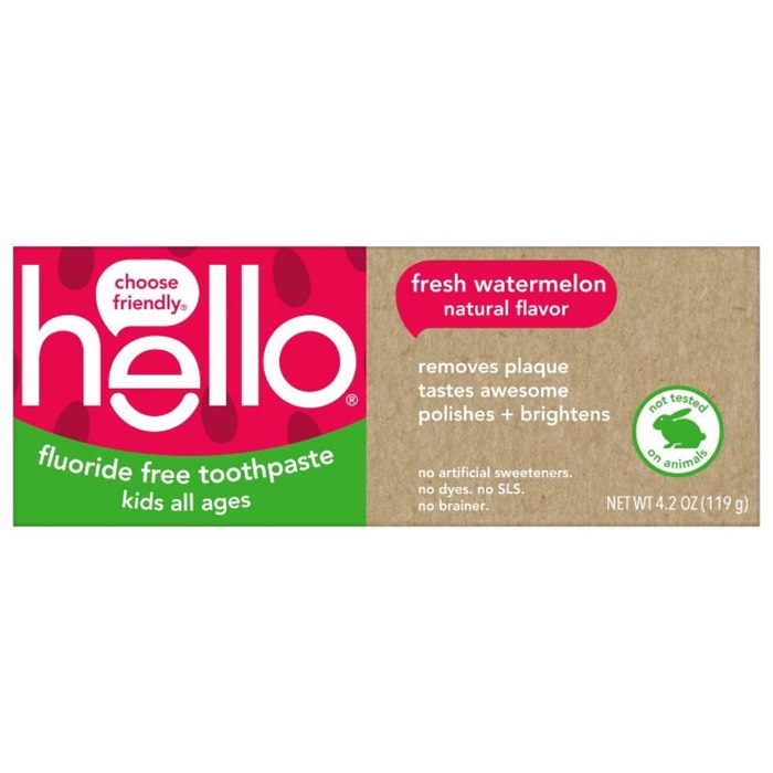 Hello Fluoride-Free Fresh Watermelon Toothpaste