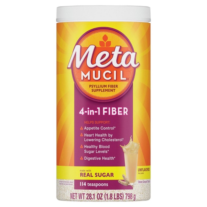 Metamucil 4-In-1 Fiber Unflavored Powder