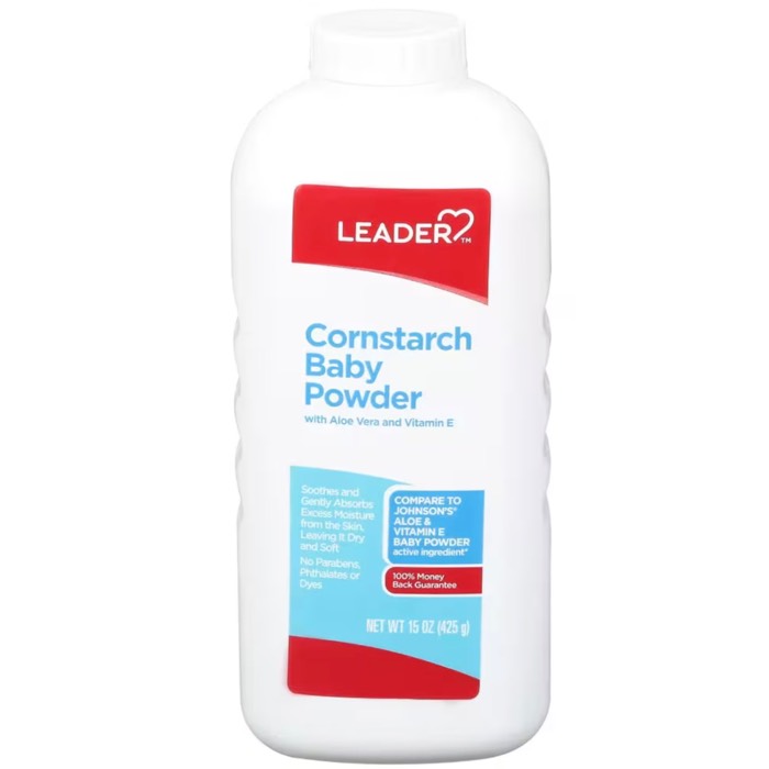 Leader Cornstarch Aloe Vera Baby Powder