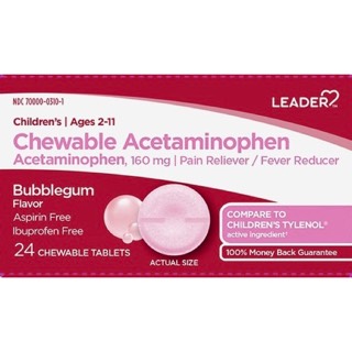 Leader Children's Acetaminophen Bubblegum Chewable Tablet