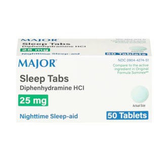 Major Diphenhydramine Hydrochloride 25mg Tablets