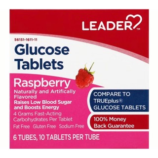 Leader Glucose Raspberry Chewable Tablets